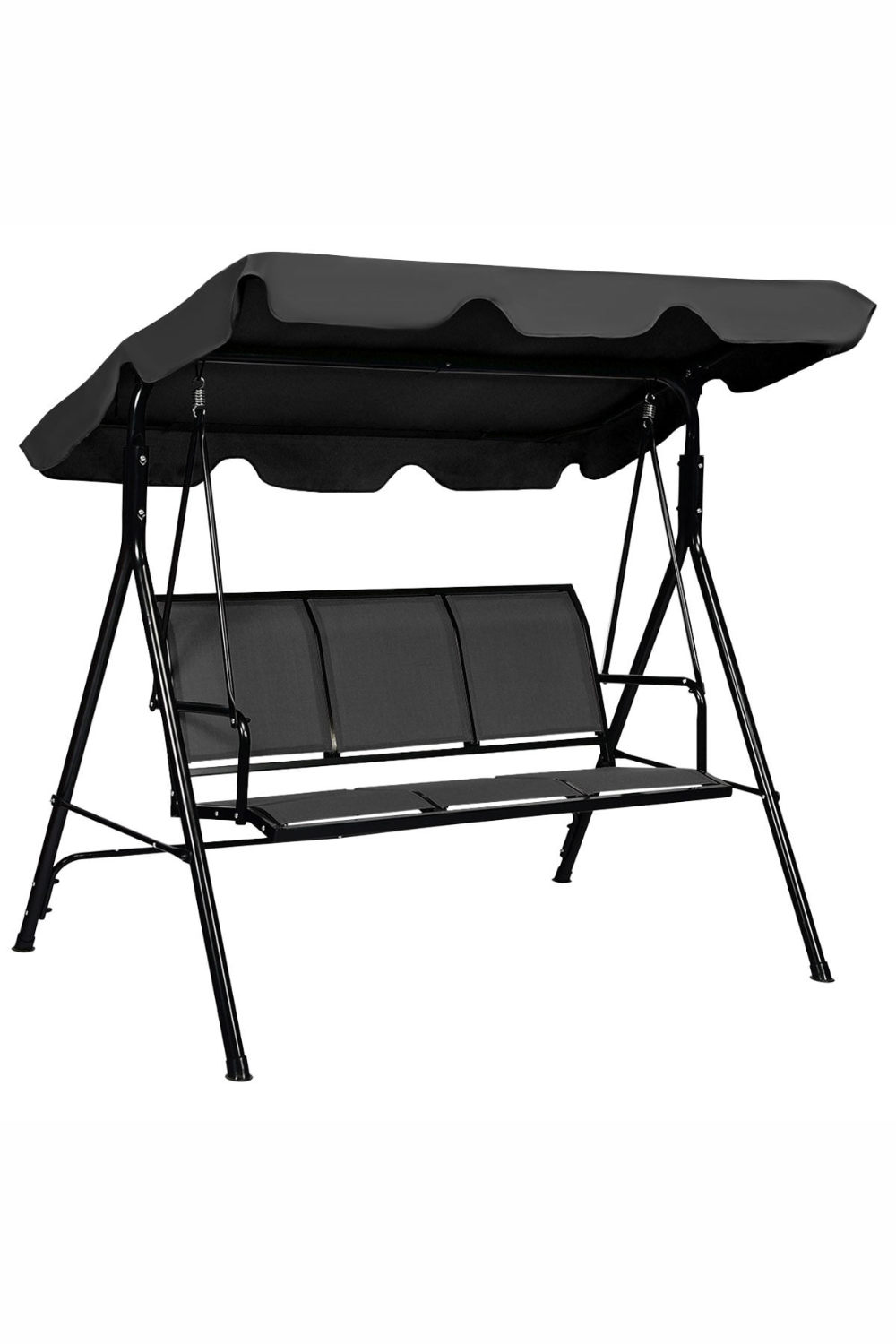 Gymax Outdoor Porch Swing Canopy Patio Swing Chair 3 Person Canopy Hammock