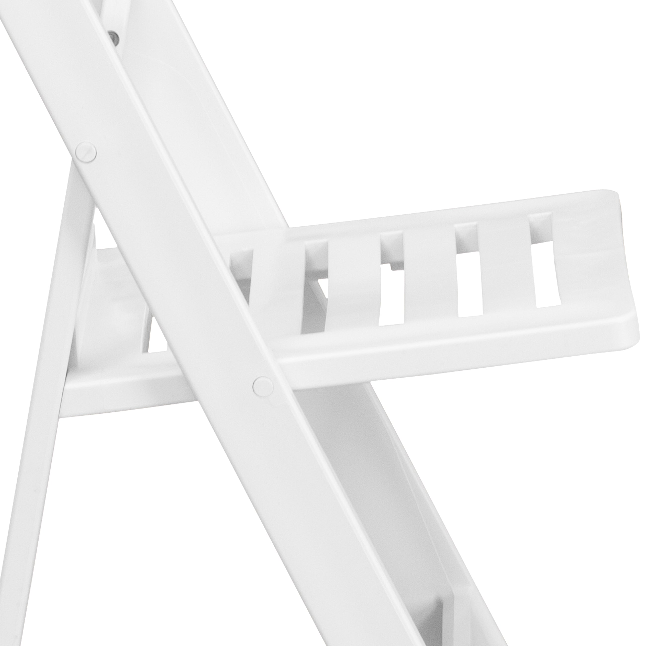 Flash Furniture HERCULES Series 1000 lb. Capacity White Resin Folding Chair with Slatted Seat