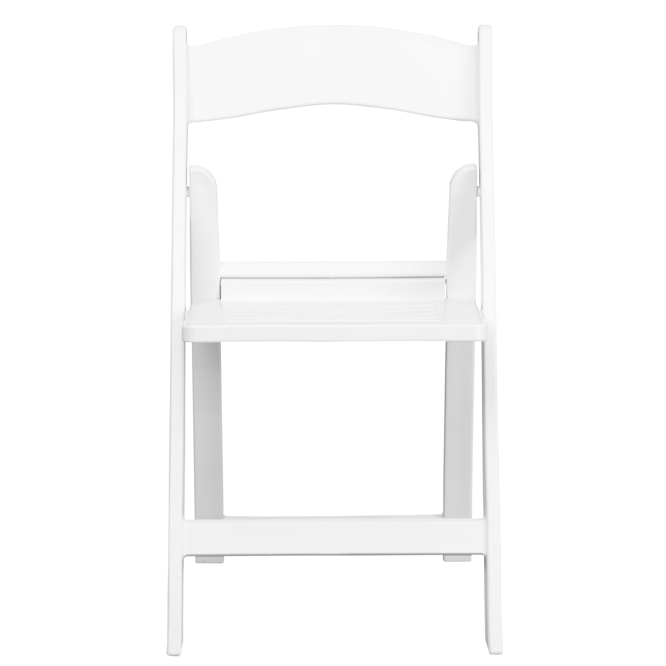 Flash Furniture HERCULES Series 1000 lb. Capacity White Resin Folding Chair with Slatted Seat