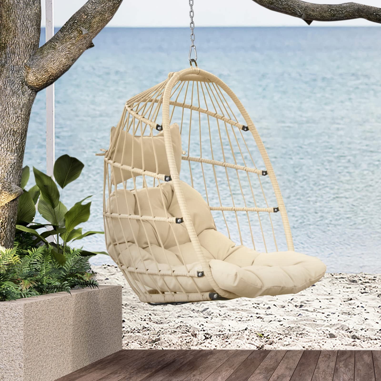 Nicesoul Swing Hanging Egg Chair 265lbs Capacity