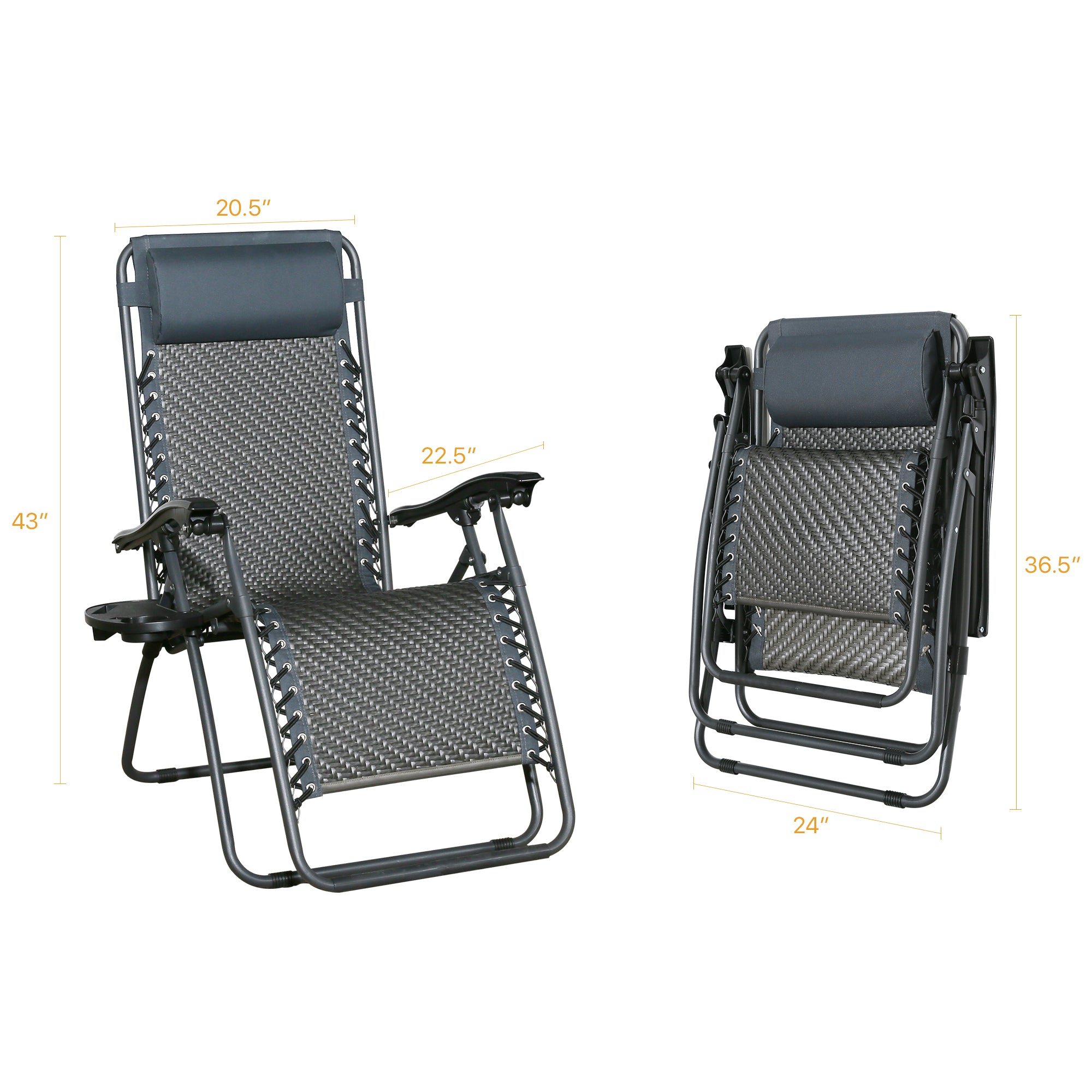 Ulax Furniture Wicker Patio Zero Gravity Chair