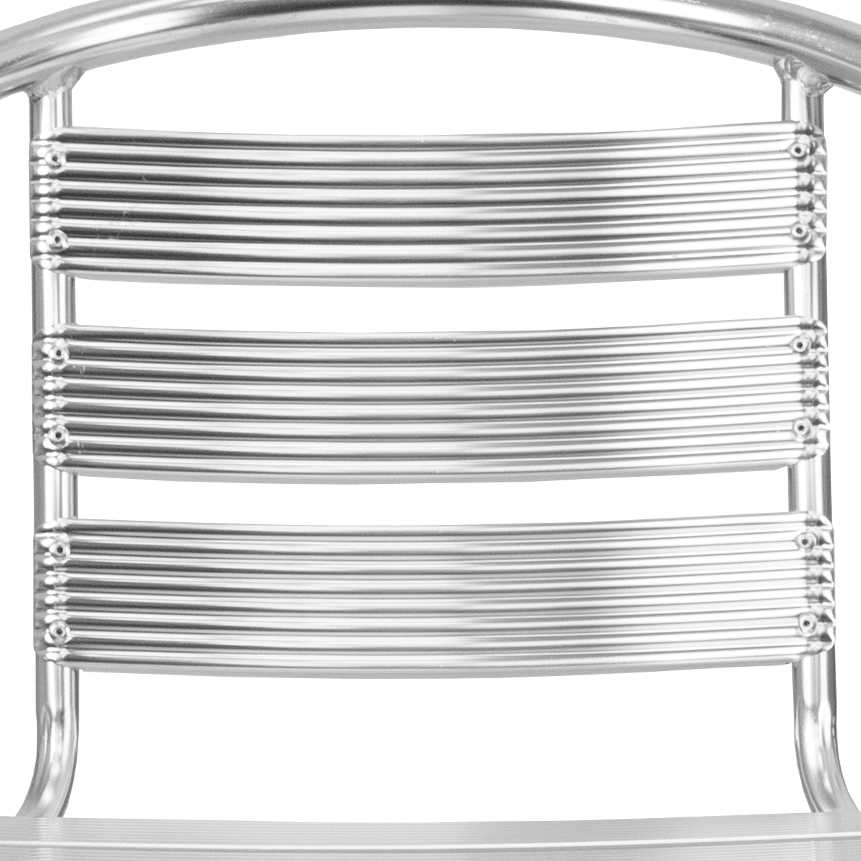 Emma + Oliver Heavy Duty Aluminum Indoor-Outdoor Stack Chair w/ Triple Slat Back
