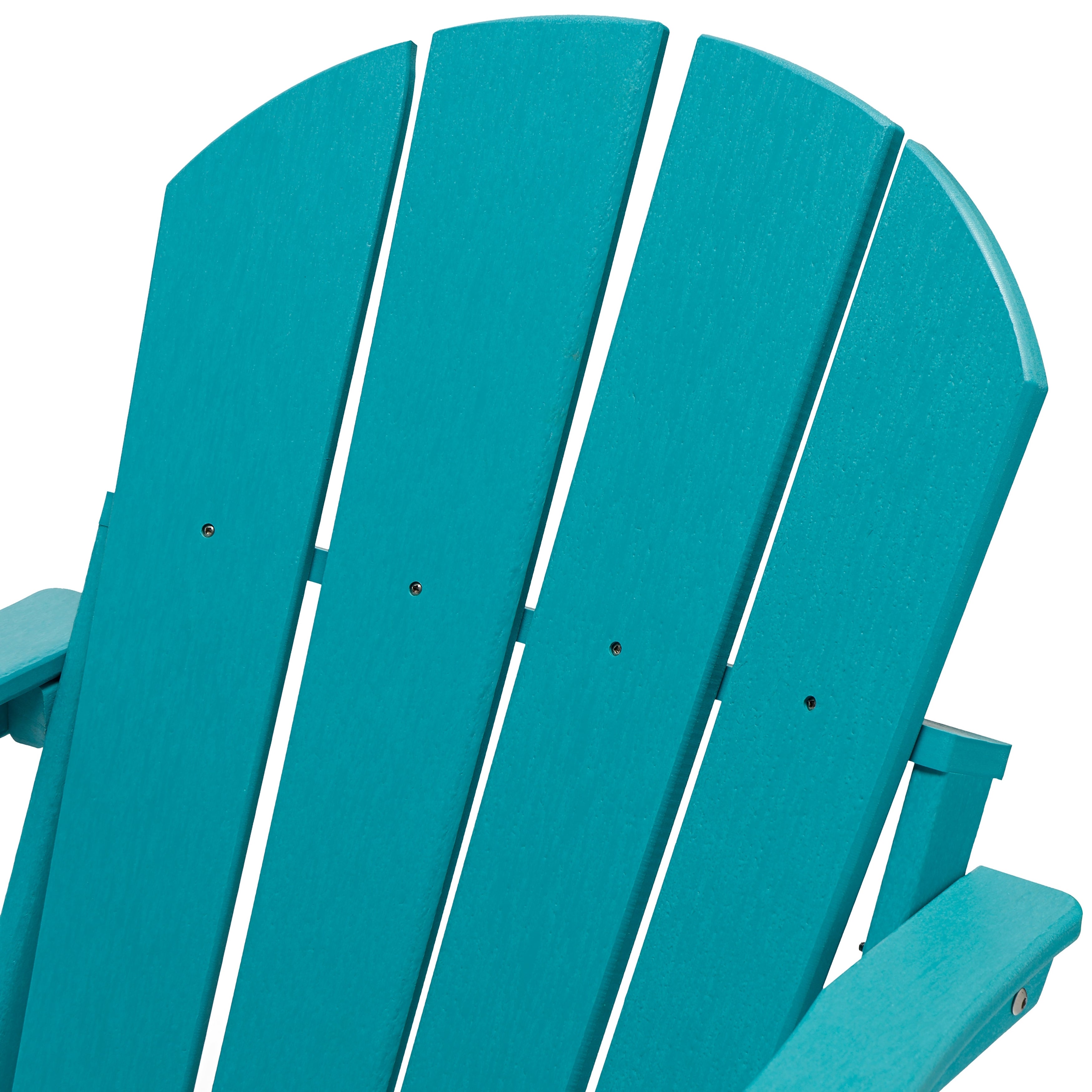 Braxton Folding Plastic Adirondack Chair, Turquoise