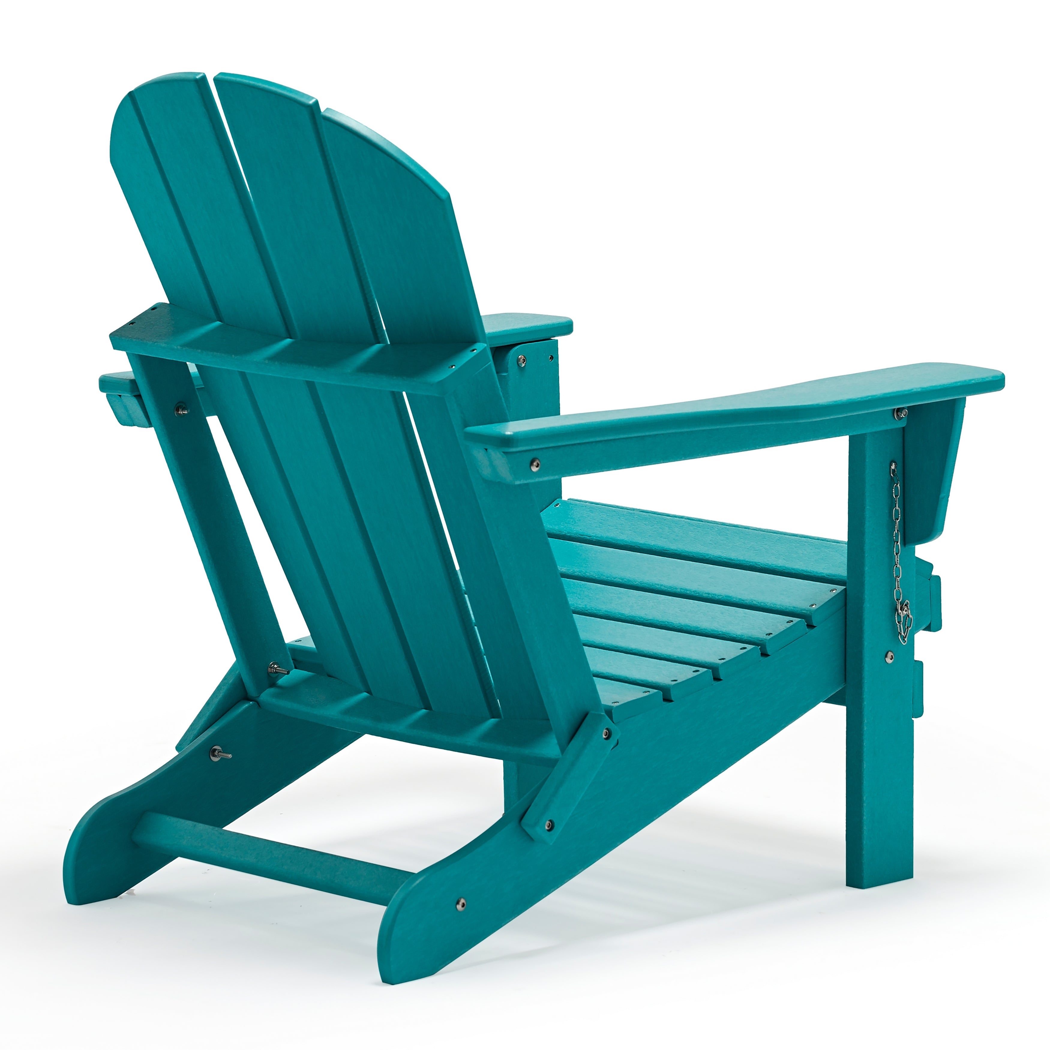 Braxton Folding Plastic Adirondack Chair, Turquoise