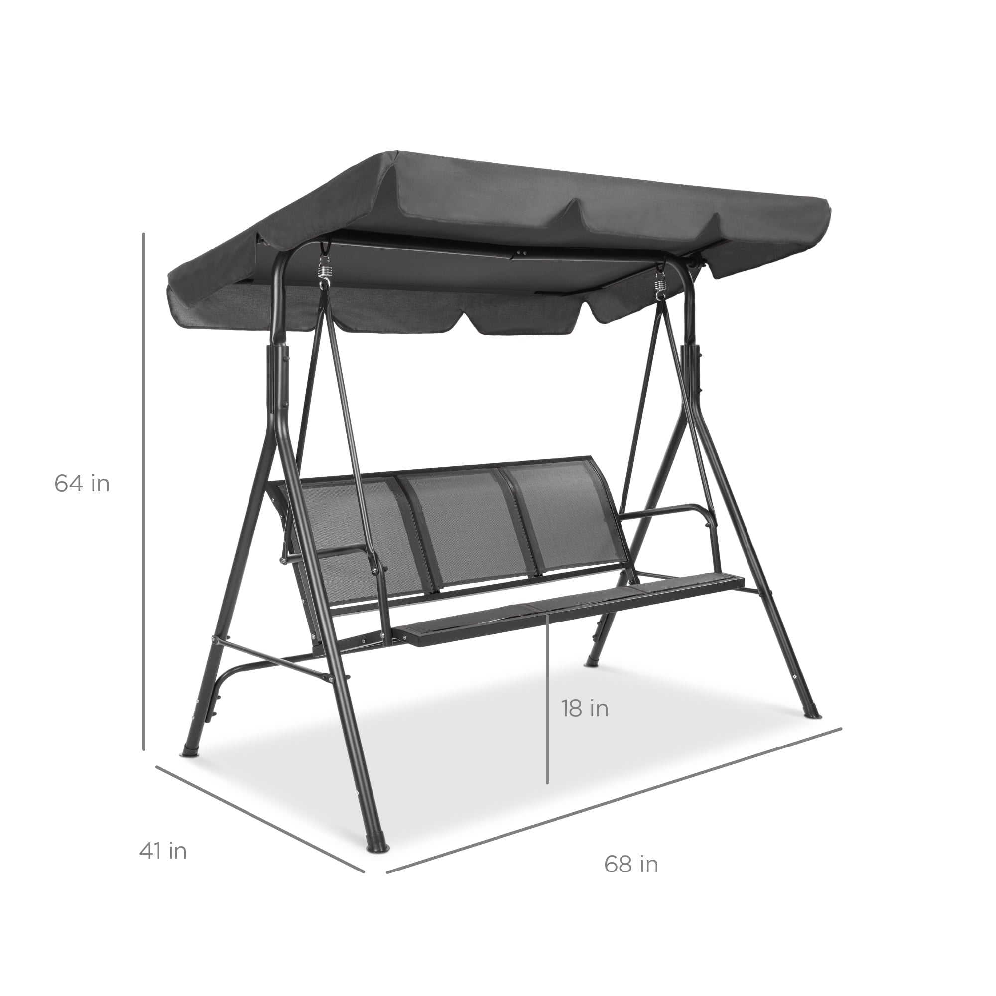 Best Choice Products 2-Seater Outdoor Adjustable Canopy Swing Glider w/ Textilene