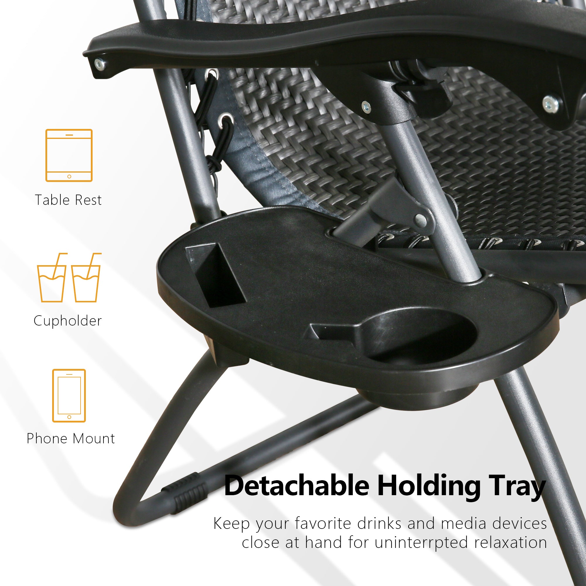 Ulax Furniture Wicker Patio Zero Gravity Chair
