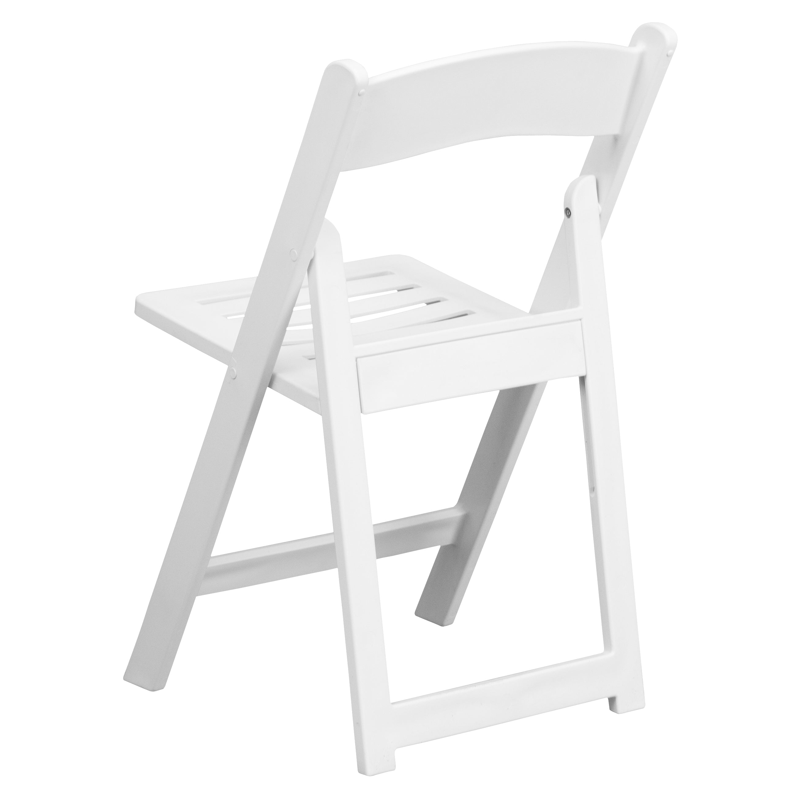 Flash Furniture HERCULES Series 1000 lb. Capacity White Resin Folding Chair with Slatted Seat