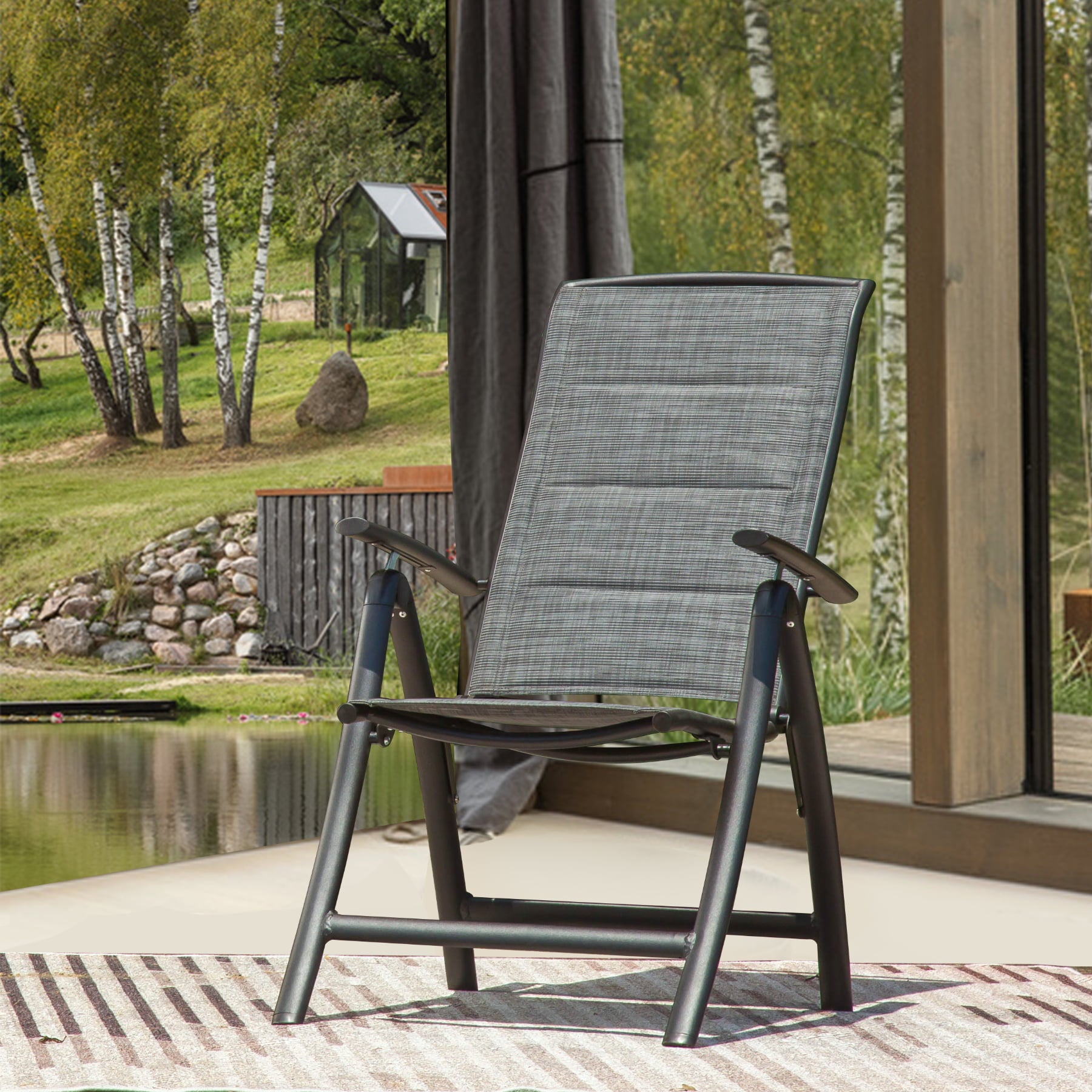 Domi Folding Patio Chairs Set of 2
