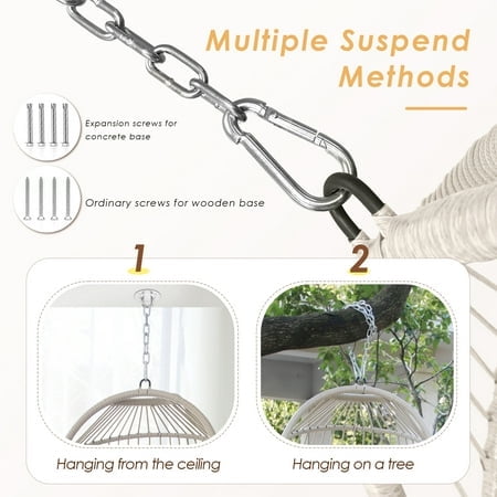 Nicesoul Swing Hanging Egg Chair 265lbs Capacity