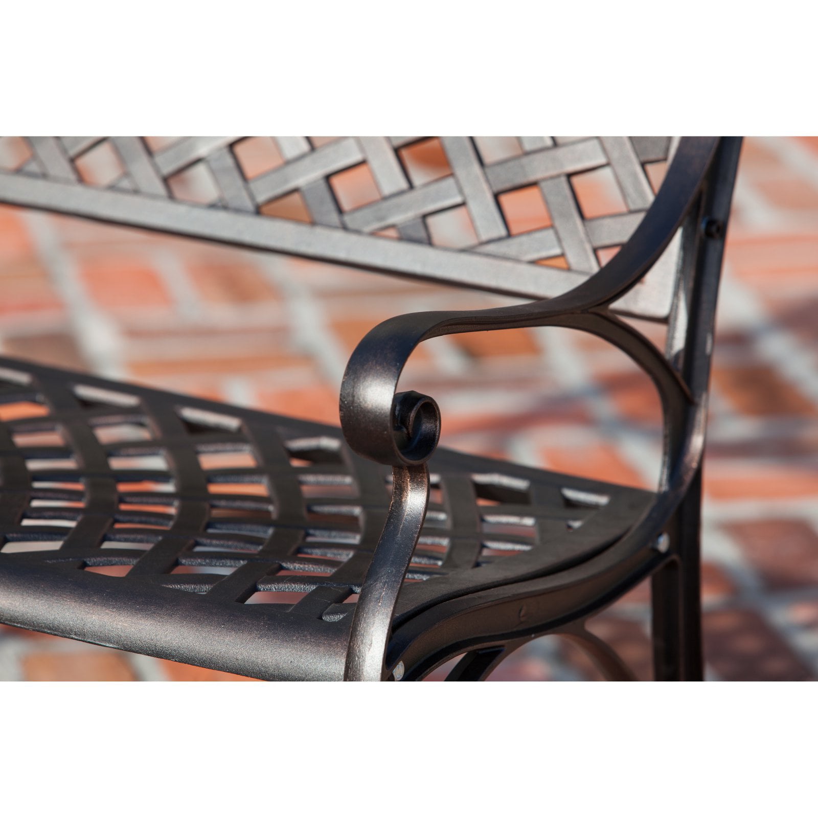 Patio Sense Antique Bronze 40.25 in. Cast Aluminum Bench