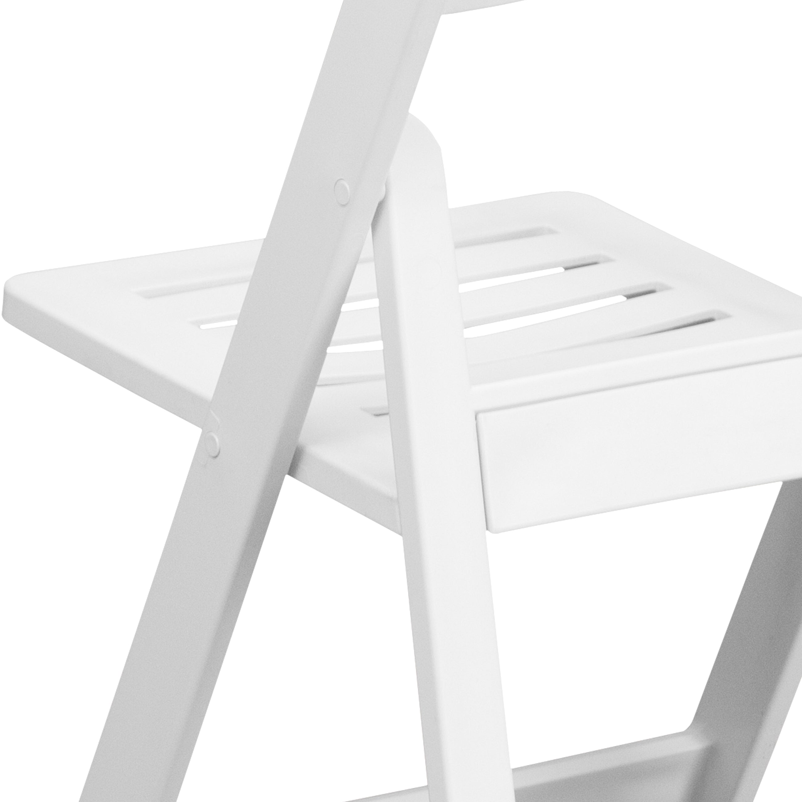 Flash Furniture HERCULES Series 1000 lb. Capacity White Resin Folding Chair with Slatted Seat