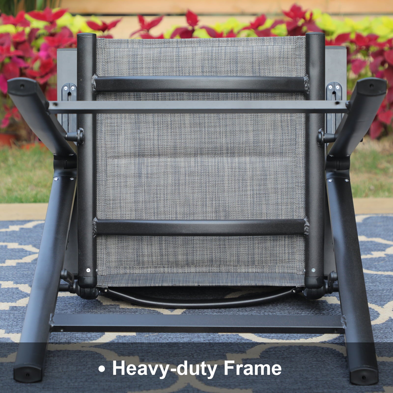 MF Studio Set of 2 Aluminum Outdoor Patio Folding Sling Chairs