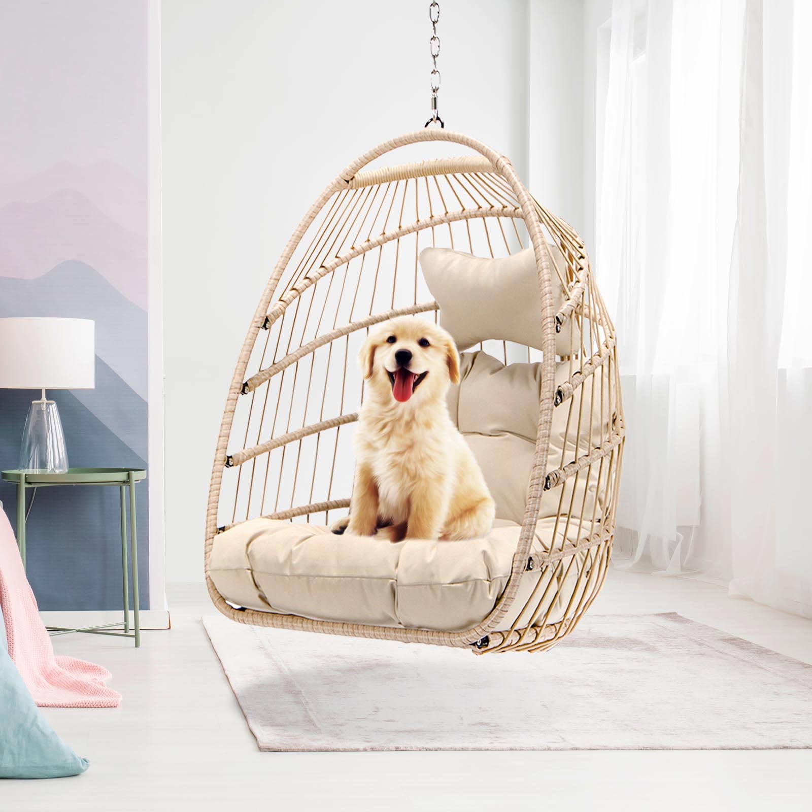Nicesoul Swing Hanging Egg Chair 265lbs Capacity