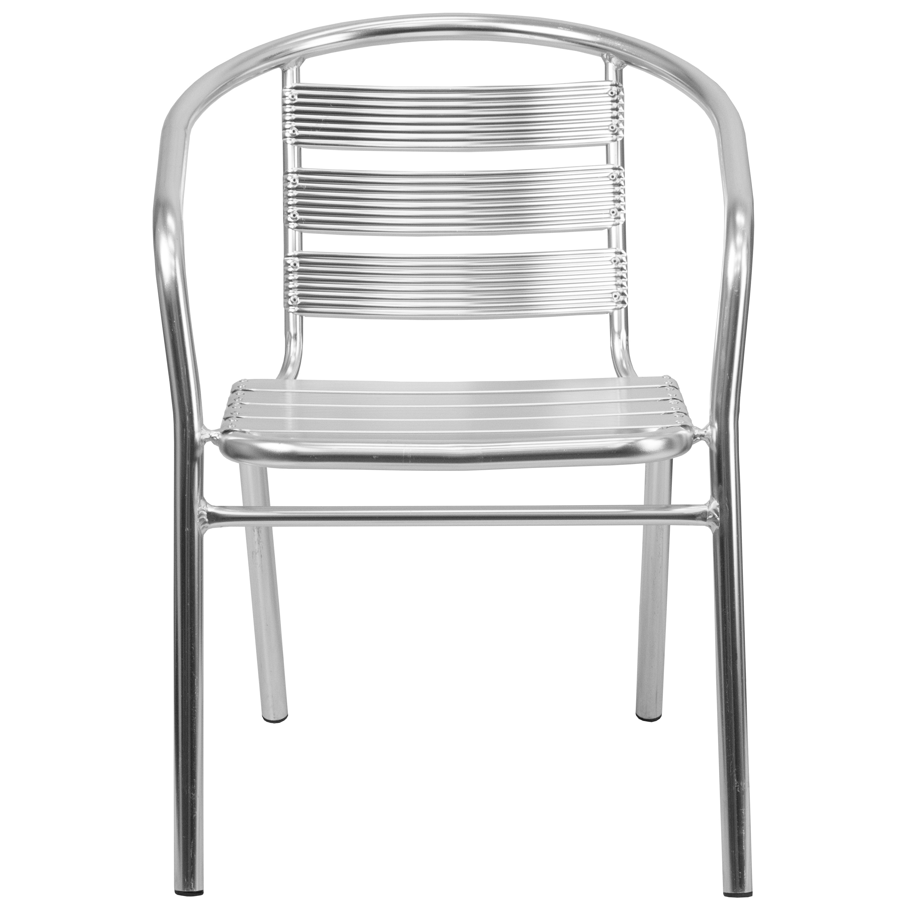 Emma + Oliver Heavy Duty Aluminum Indoor-Outdoor Stack Chair w/ Triple Slat Back