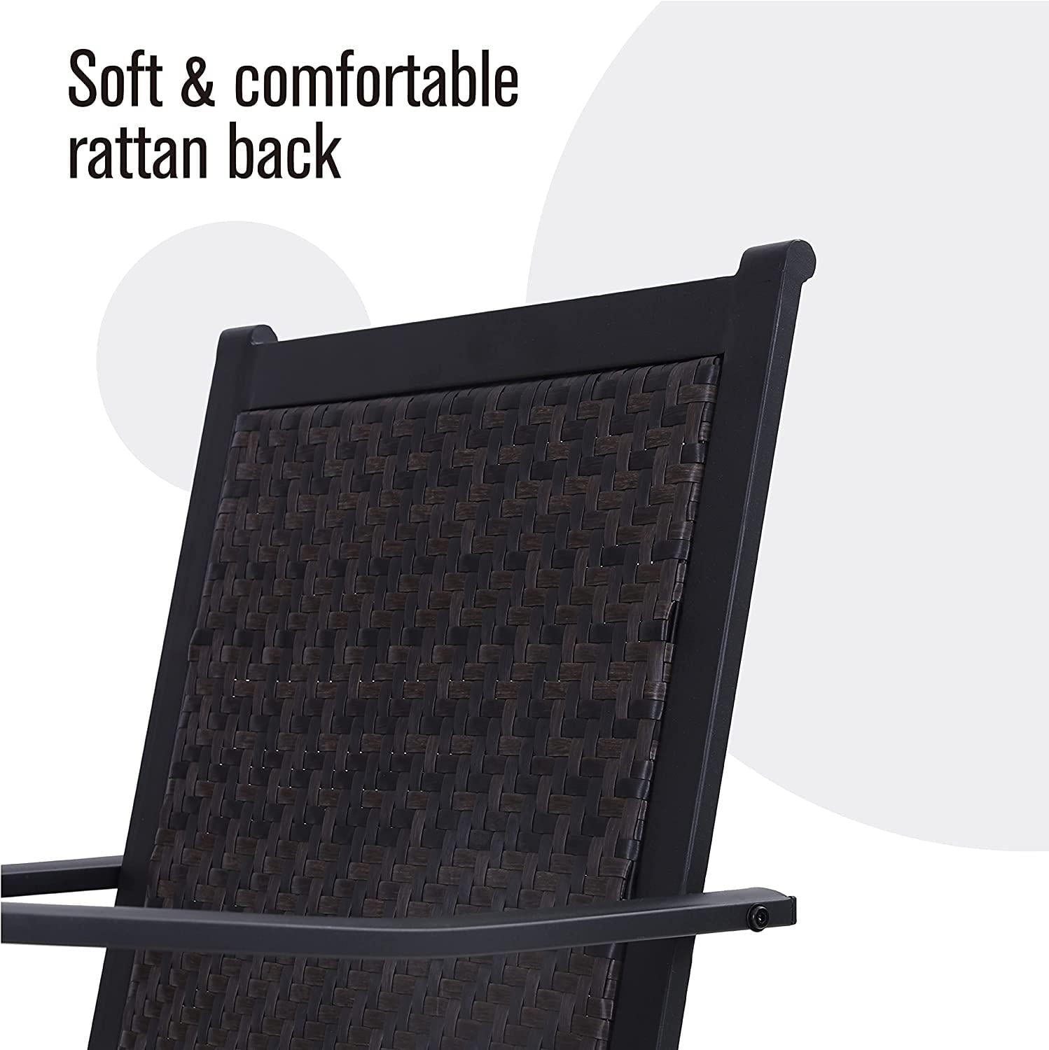Sophia & William Patio Rattan Swivel Dining Chairs Set of 2 with Cushions, Dark Brown