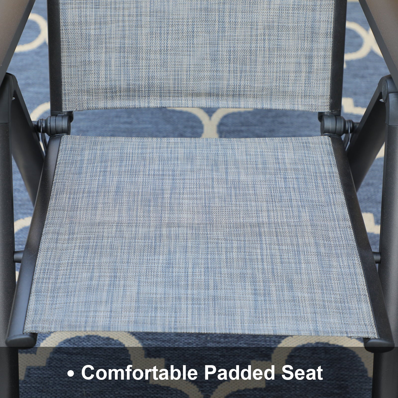 MF Studio Set of 2 Aluminum Outdoor Patio Folding Sling Chairs