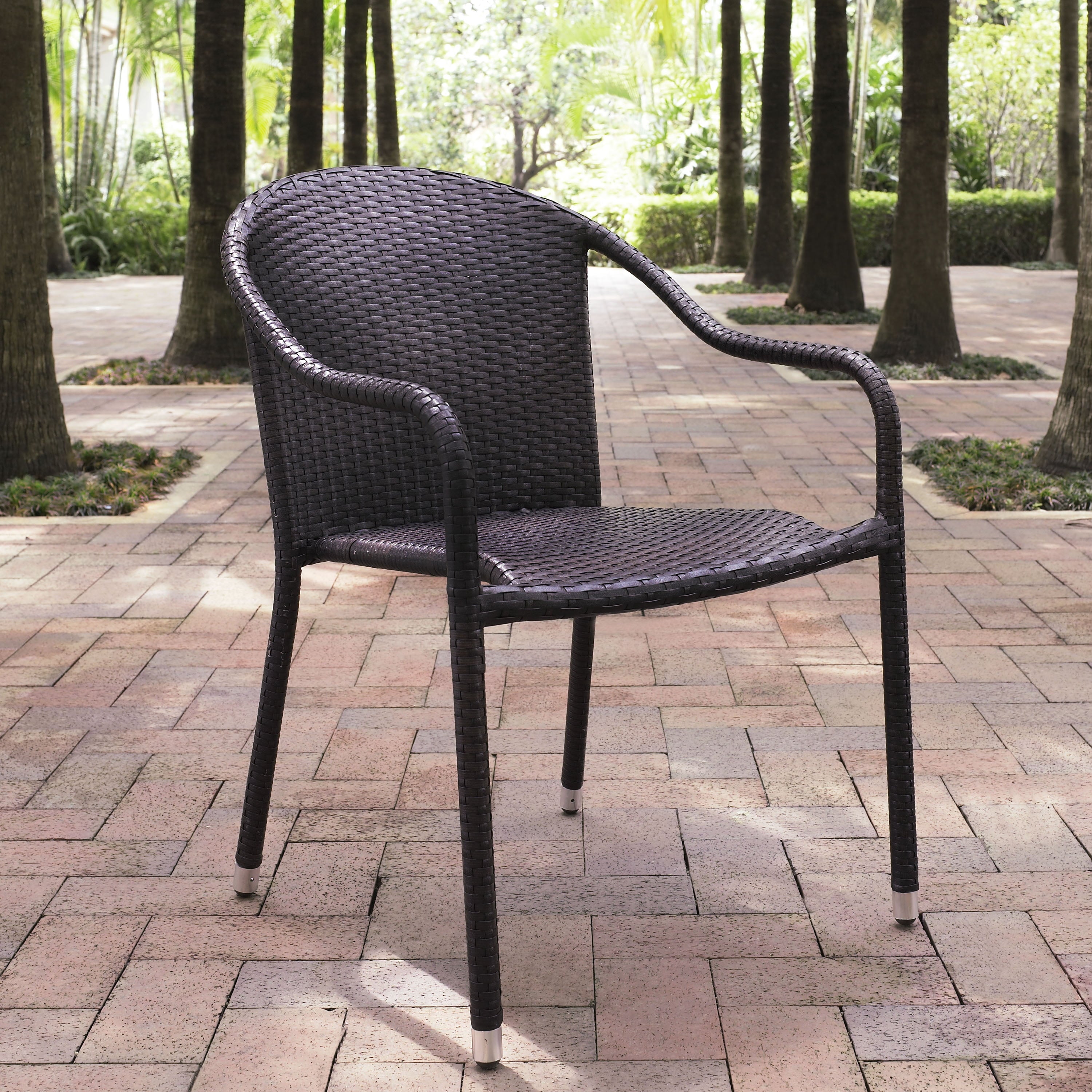 Crosley Furniture Palm Harbor Outdoor Wicker Stackable Chairs, 4pk