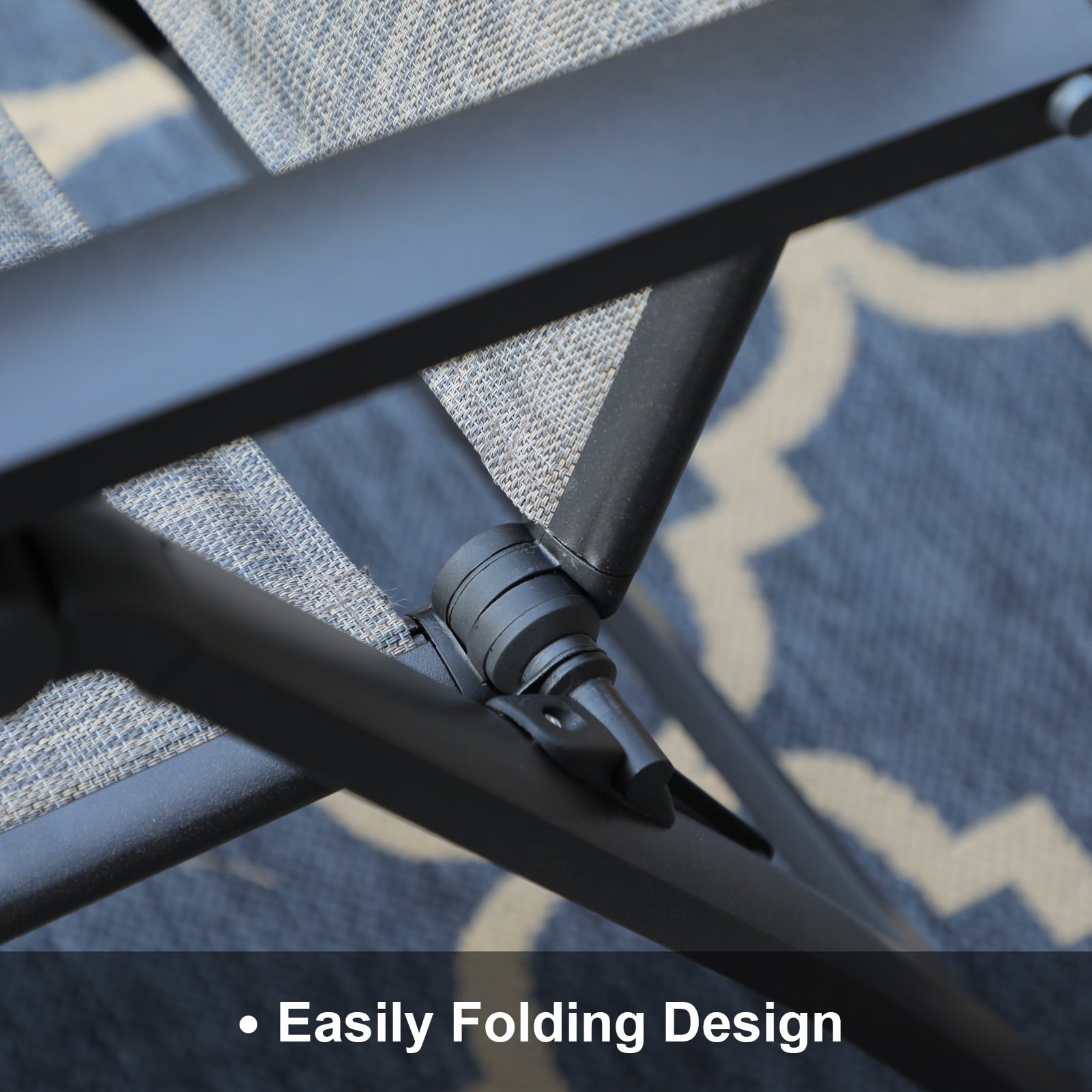 MF Studio Set of 2 Aluminum Outdoor Patio Folding Sling Chairs