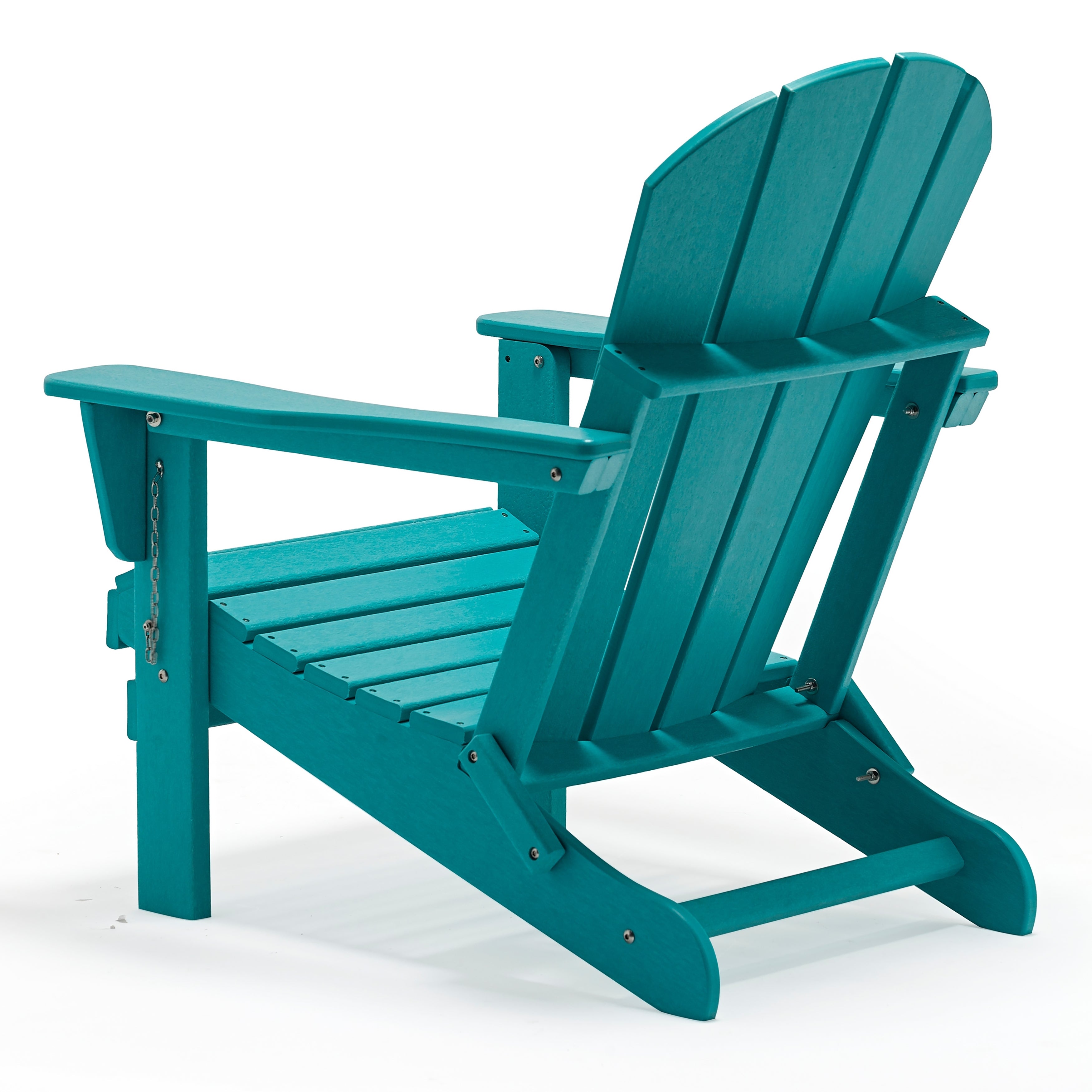 Braxton Folding Plastic Adirondack Chair, Turquoise