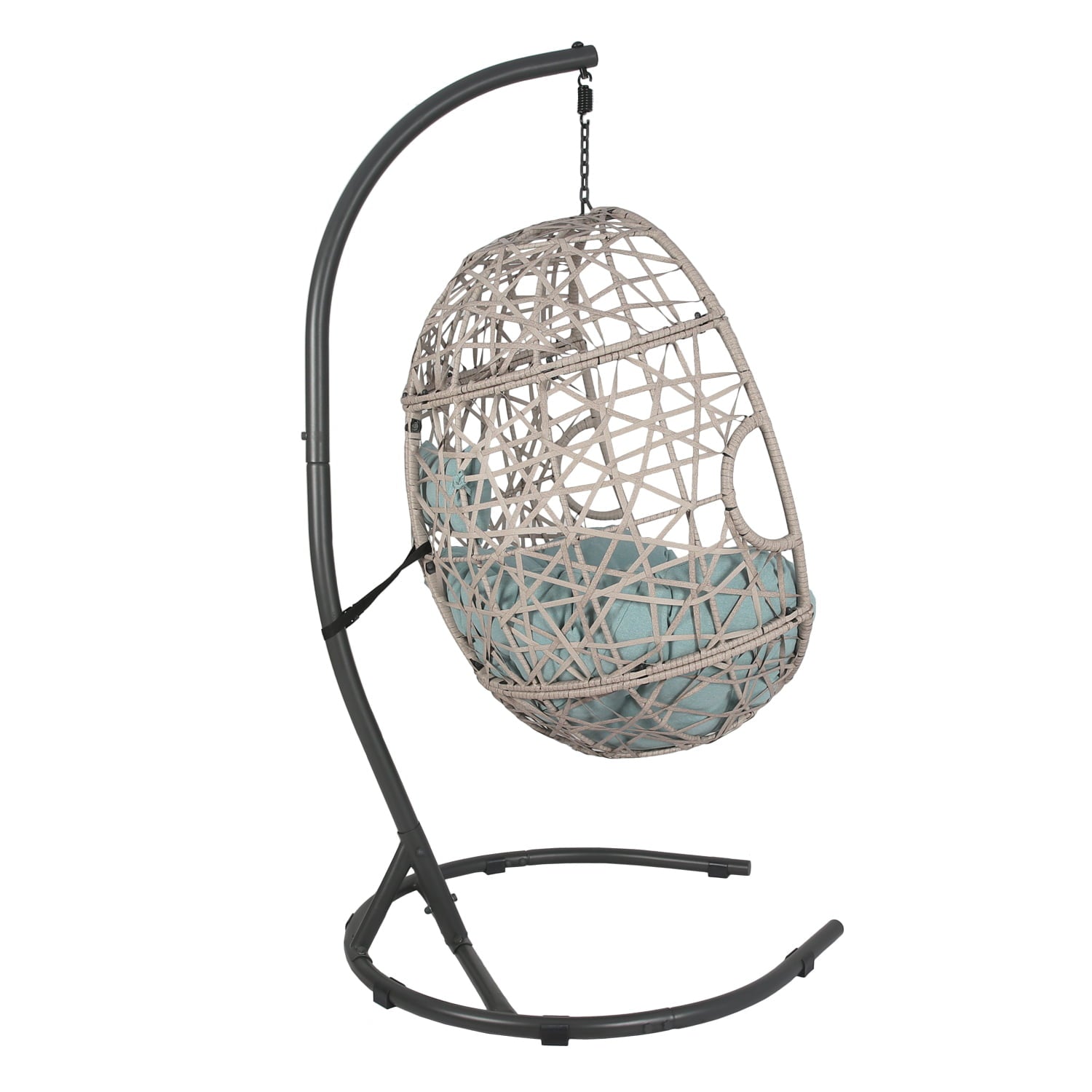 Ulax Furniture Outdoor Patio Wicker Hanging Swing Chair