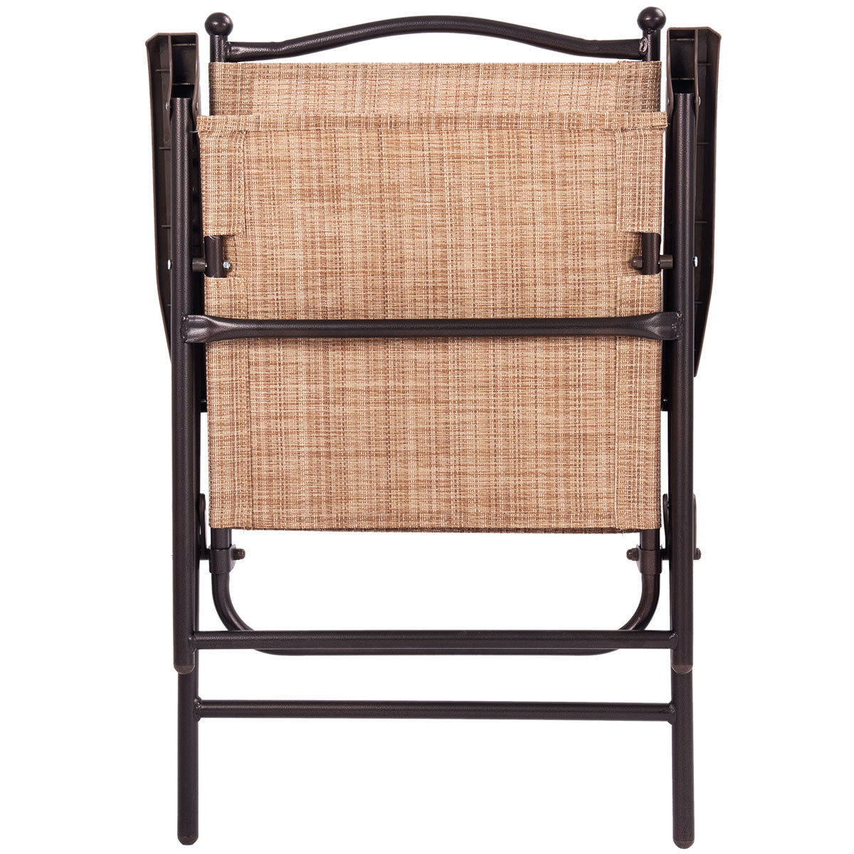 Gymax Set of 2 Folding Patio Furniture Sling Back Chairs Outdoors