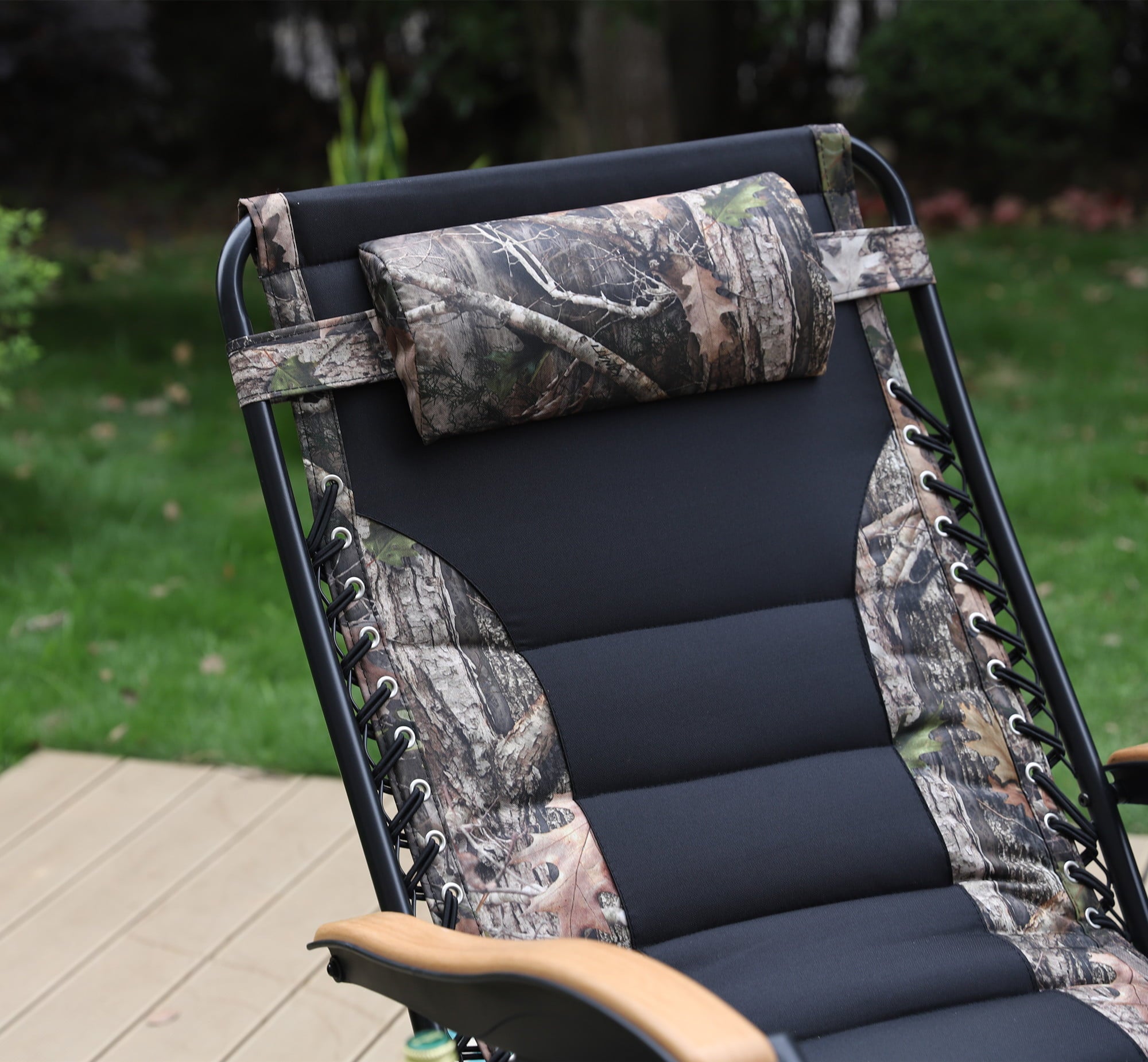 MF Studio XL Oversized Padded Zero Gravity Chair Folding Lounge Recliners With Cup Holder Camouflage