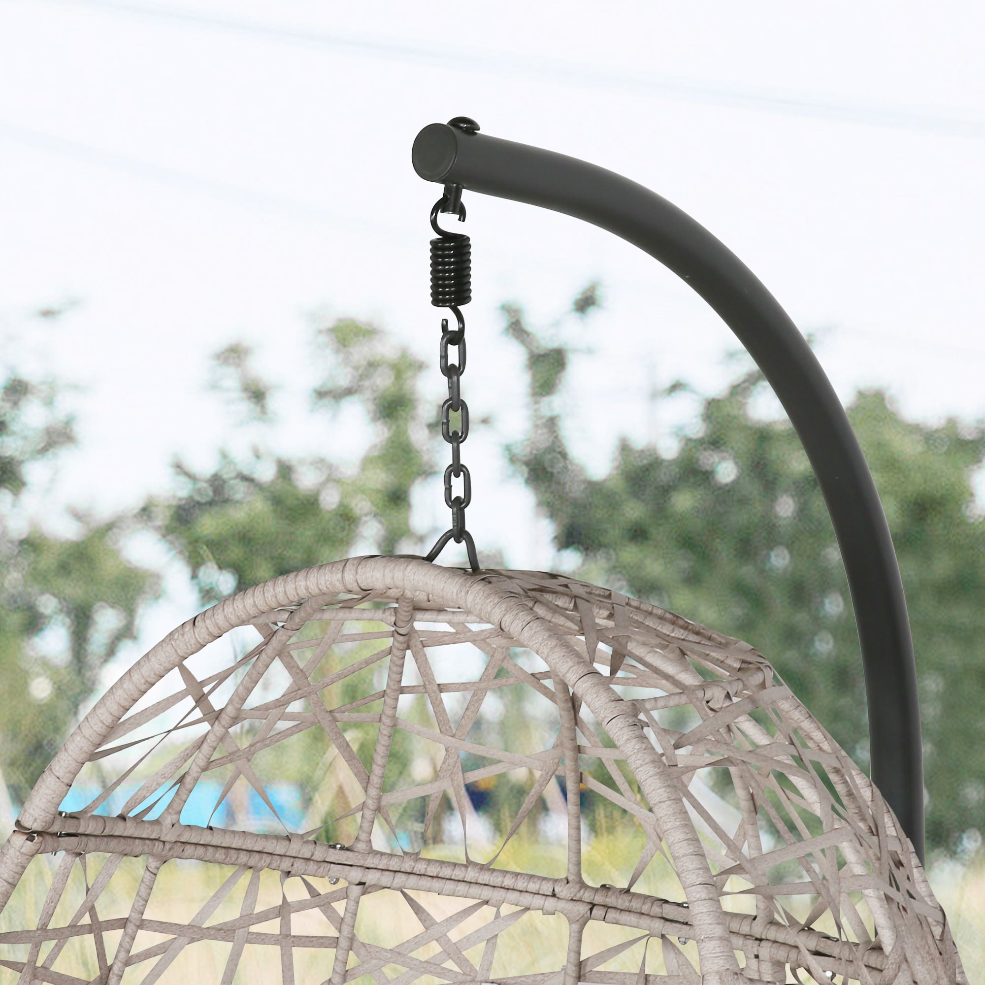 Ulax Furniture Outdoor Patio Wicker Hanging Swing Chair