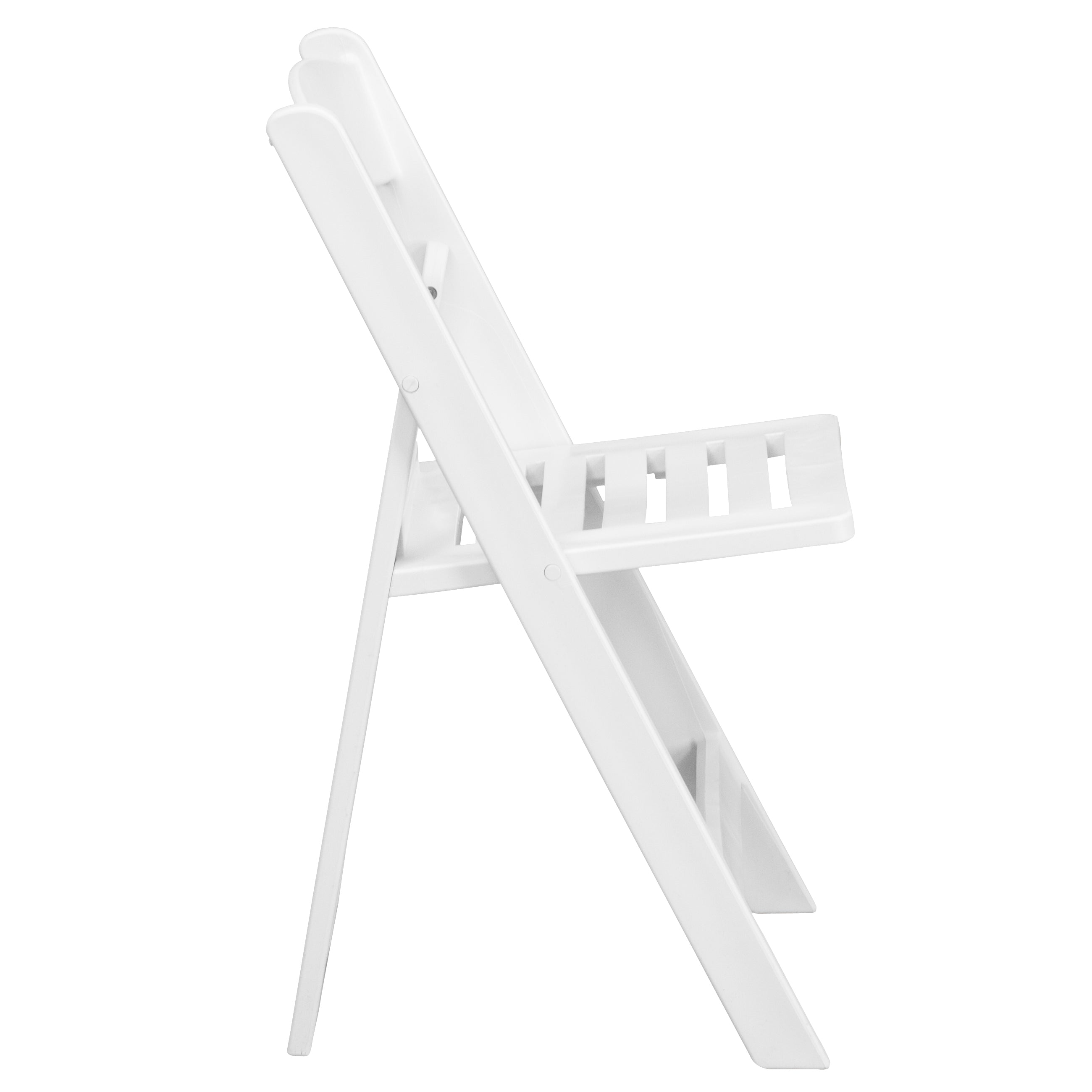 Flash Furniture HERCULES Series 1000 lb. Capacity White Resin Folding Chair with Slatted Seat