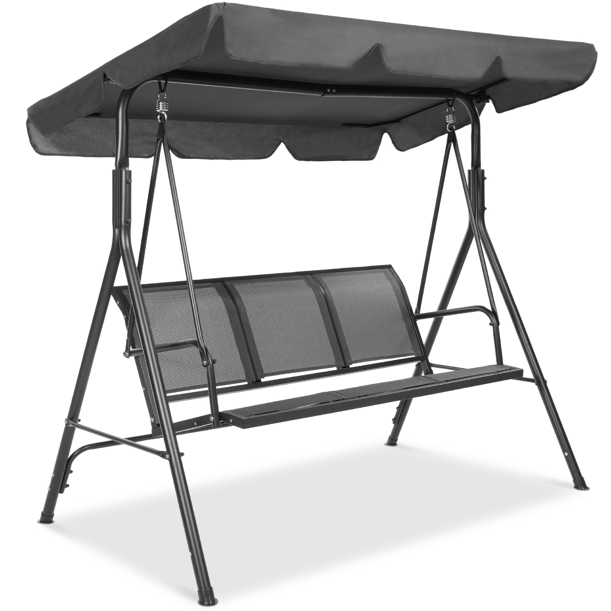 Best Choice Products 2-Seater Outdoor Adjustable Canopy Swing Glider w/ Textilene
