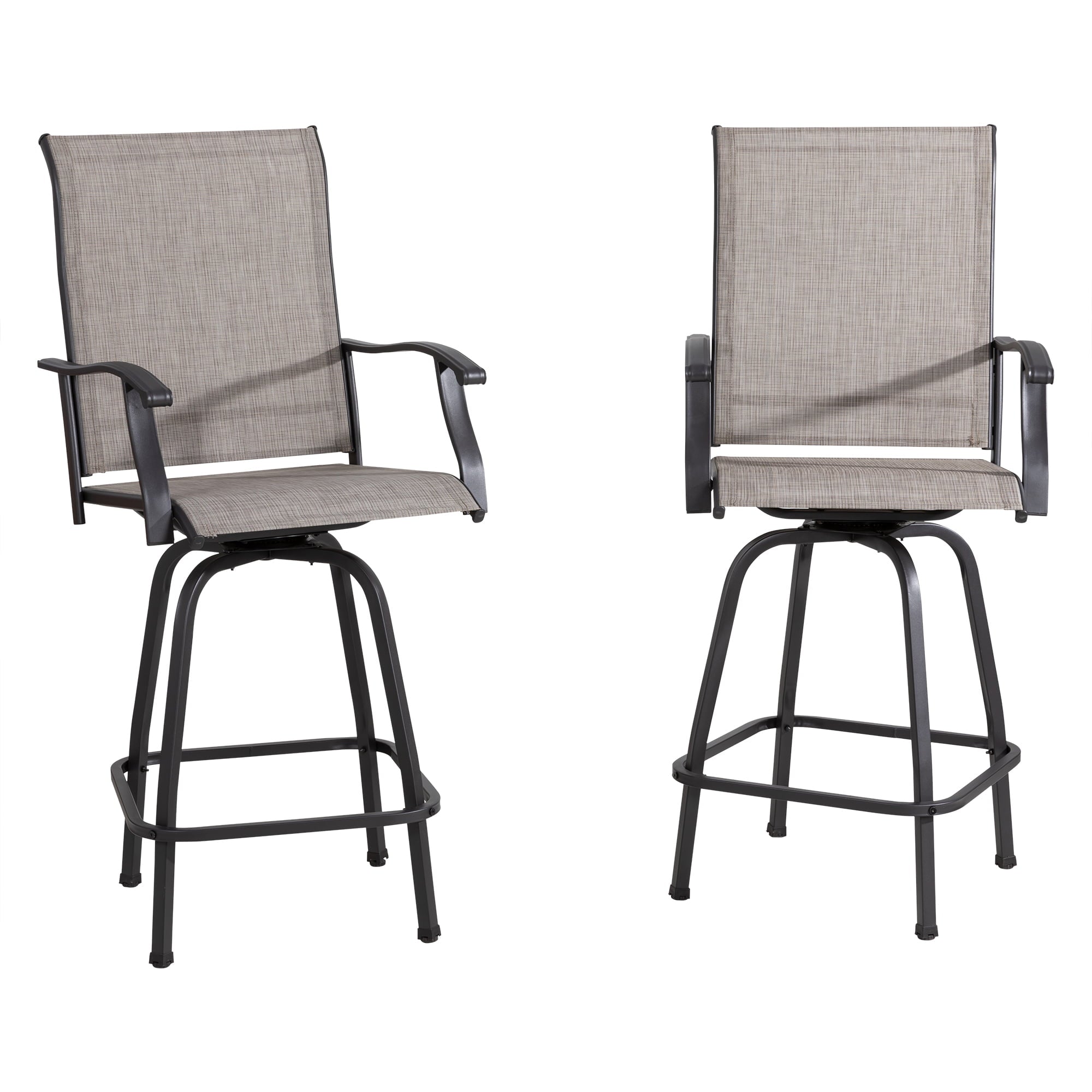 Sobaniilo Outdoor Swivel Bar Stools,set of 2,Gray