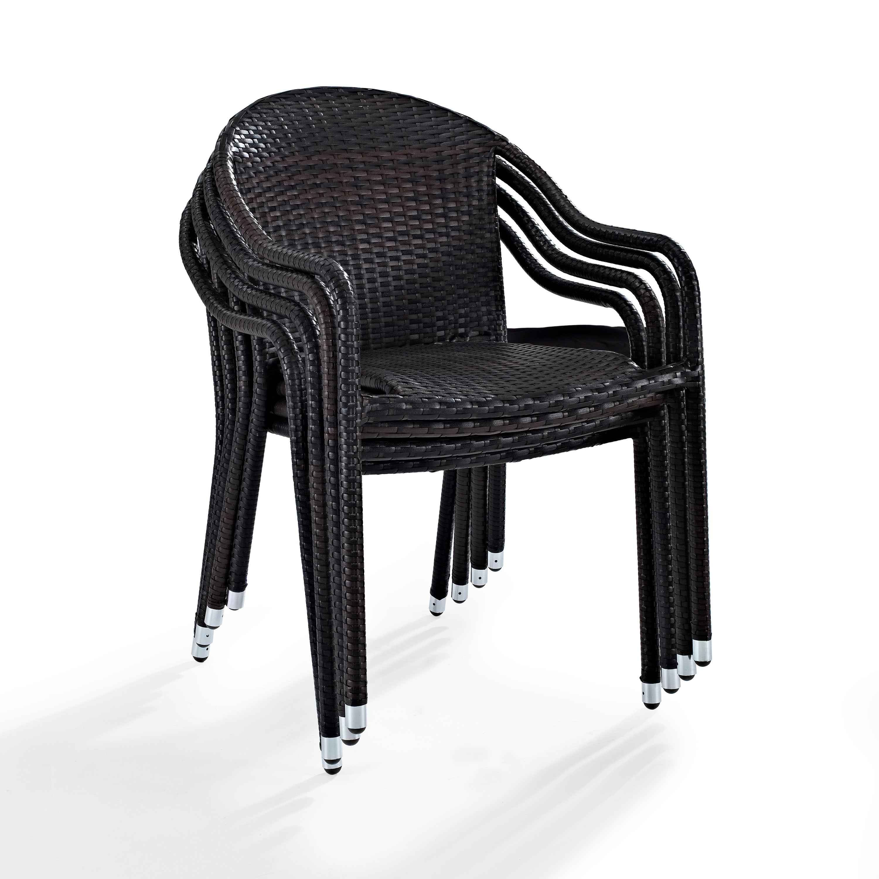Crosley Furniture Palm Harbor Outdoor Wicker Stackable Chairs, 4pk