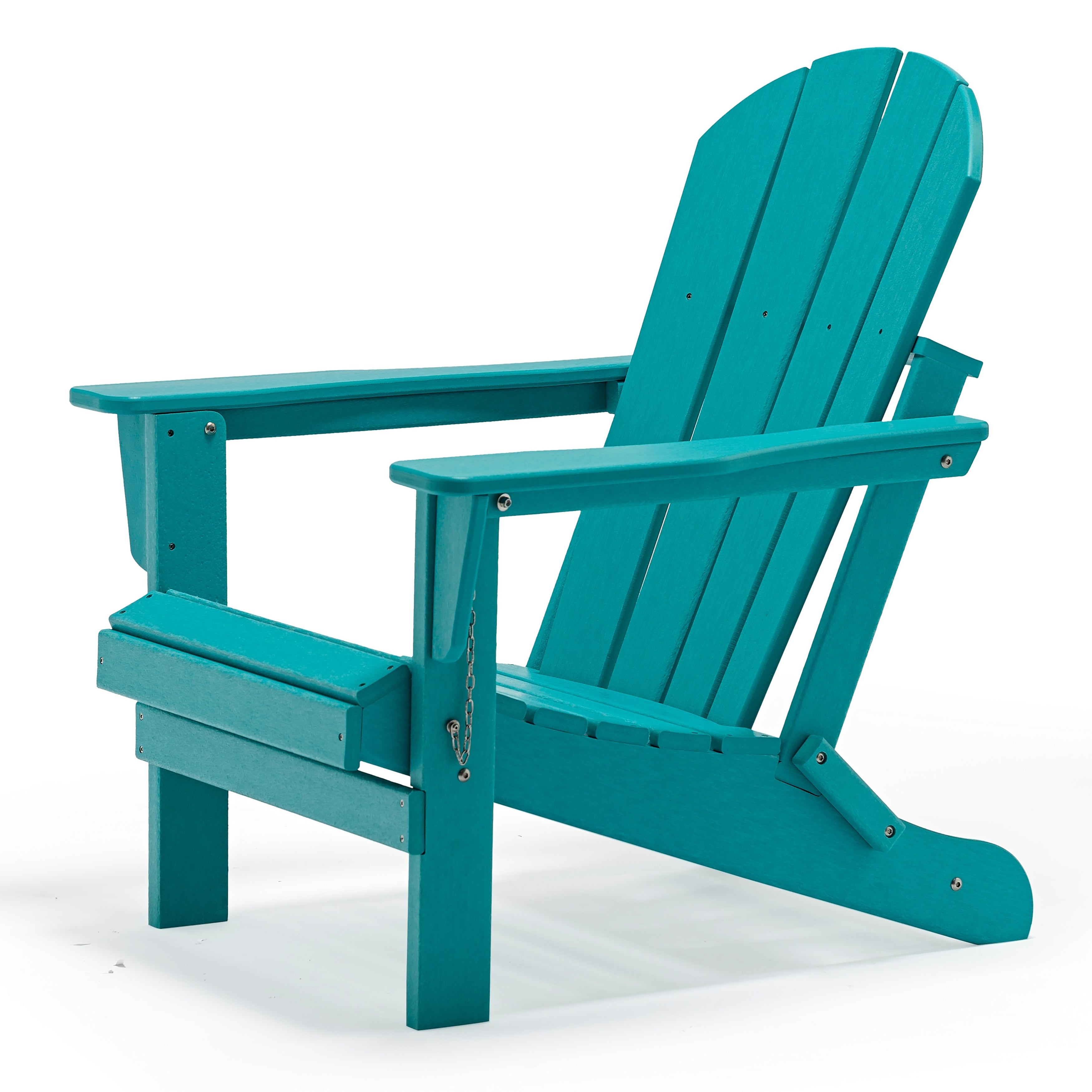 Braxton Folding Plastic Adirondack Chair, Turquoise