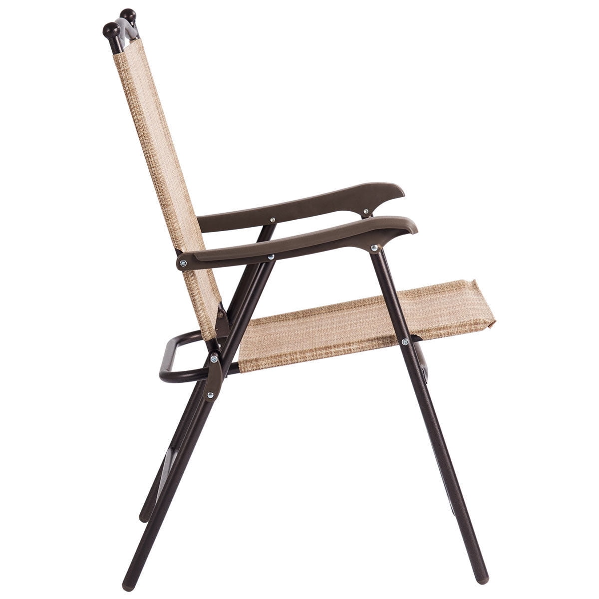 Gymax Set of 2 Folding Patio Furniture Sling Back Chairs Outdoors