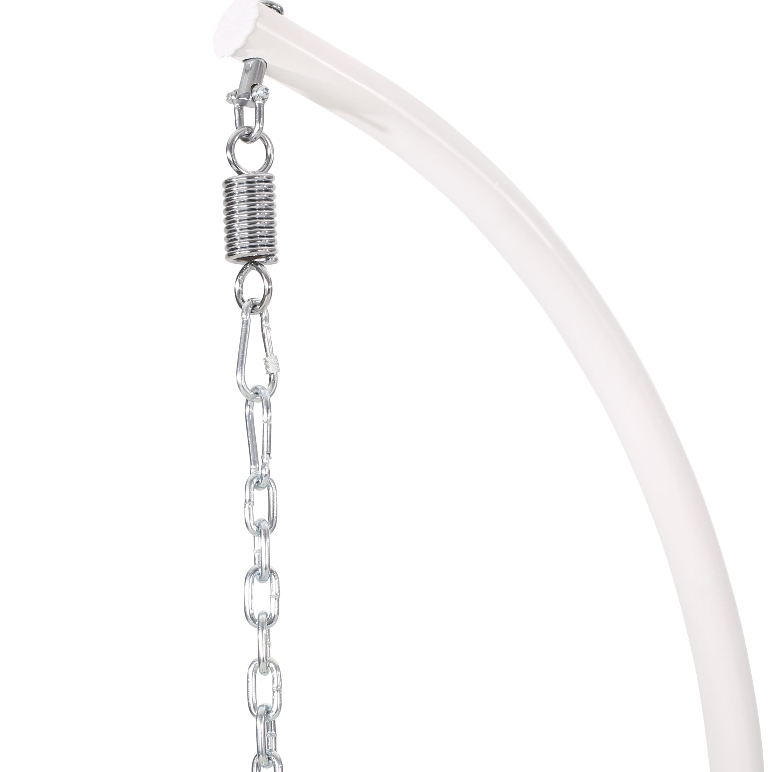 Berkley Outdoor Wicker Tear Drop Hanging Chair, White and Blue
